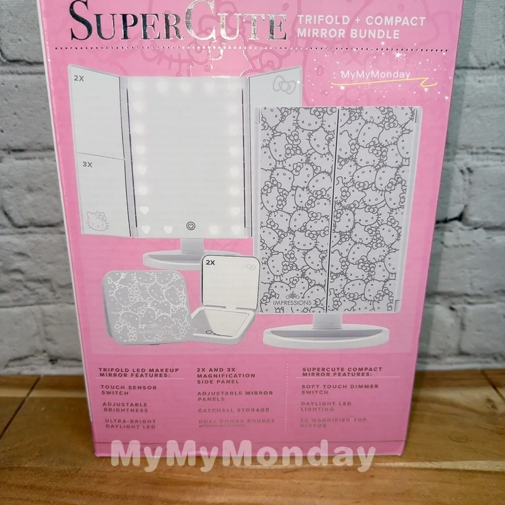 Impressions Hello Kitty Triflod Mirror And Compact Mirror Bundle - Picture 2 of 6